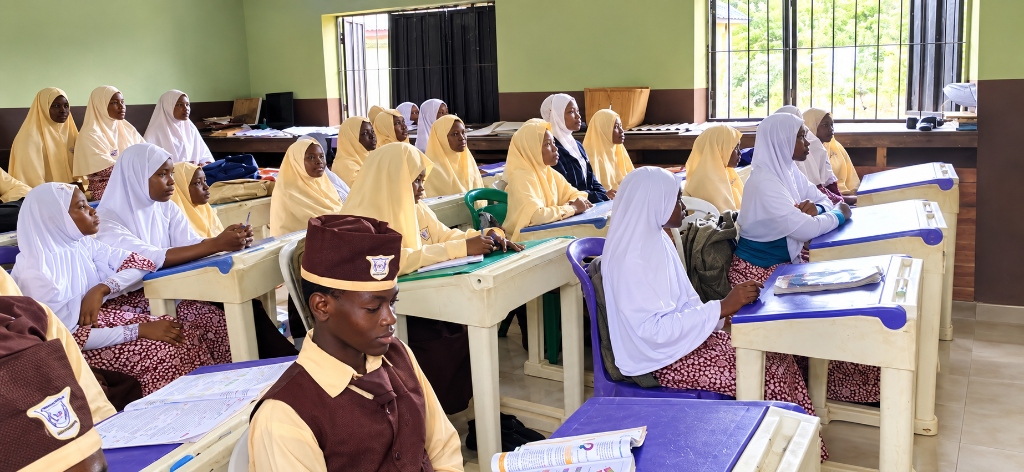 Students at Crescent Model School classroom